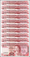 Gibraltar 1 Pound, 1988, P-20e, UNC X 10 PCS