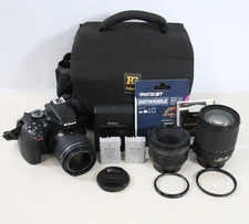 Nikon D3400 24.2 MP Digital SLR Camera Full Kit w/ 3 Professional Lenses WOW