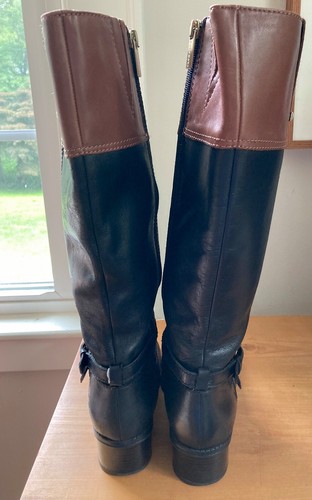 Two Pair 2 Tone Tall Bandolino Leather Boots/Carmine & Carlotta Brown & Black 7M - Picture 18 of 22