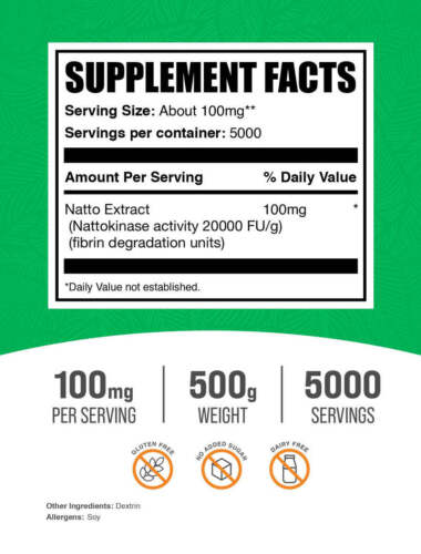 BulkSupplements Nattokinase 2000 FU Powder - 100 mg Per Serving - Picture 16 of 16