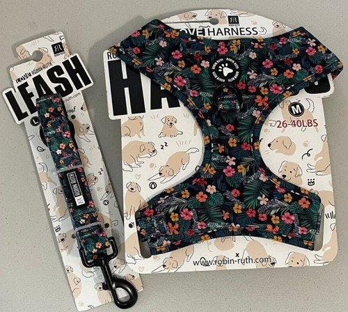 ARNÉS DE PERRO + JUEGO DE COLLAR DE ROBIN RUTH DISEÑO FLOR - TAMAÑOS - S,M,L,XL - Imagen 5 de 7