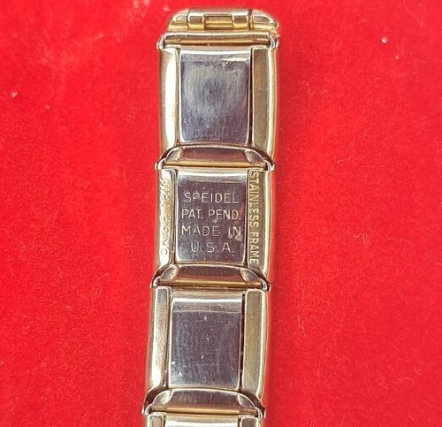 Vintage SPEIDEL Lizard Links Red 10K Yellow Gold GF Watch Band & Box NICE - Picture 11 of 19