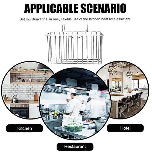 Stainless Steel Kitchen Sponge Holder Soap Brush Sink Caddy Drainer Rack Storage - Picture 9 of 12