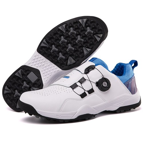 Sneakers da golf impermeabili da uomo allacciatura rapida antiscivolo scarpe da golf punte sneaker - Foto 10 di 13