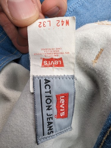 Vintage Levis Action Jeans Men's Orange Tab Made in the USA 90s Size 38x27 EUC - Picture 7 of 17