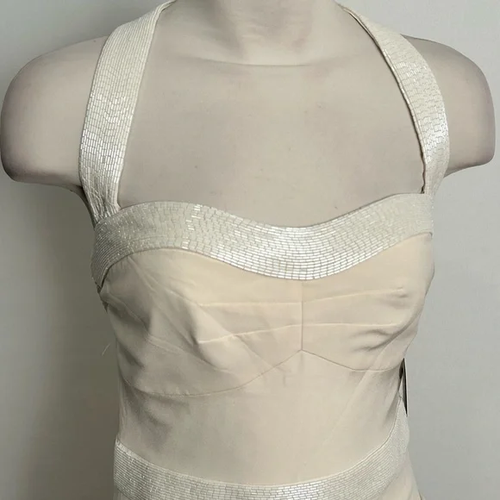 NICOLE MILLER BRIDAL WEDDING GH0019 $1400 SZ 6 AWH/ OFF WHITE - Picture 5 of 16