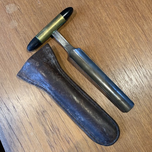 Vintage Hislop EDIN 1F -Cheese Trier Butter Iron - Forged Blade & Leather Case - Bild 1 von 12