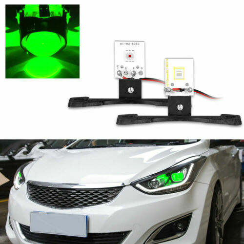 2x Green Devil Eyes Demon Evil Eye LED DRL Proyector Lente Faro Retrofit - Imagen 1 de 7