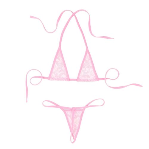 Damen Micro Bikini Set Cutout Bikinioberteil G-String Zweiteiliger Badeanzug - Bild 513 von 629