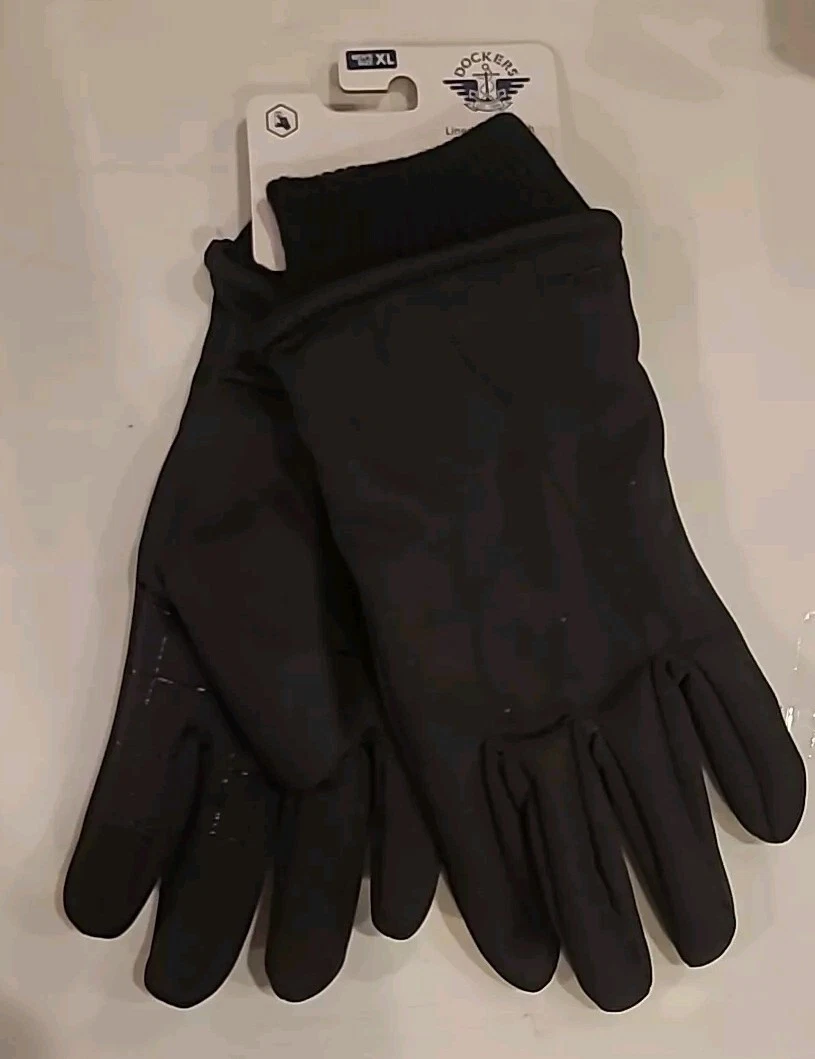 DOCKERS Black Stretch Palm Touch Screen Gloves Men Sz XLarge XL
