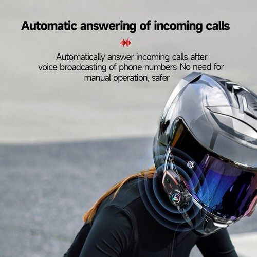 Motorcycle Helmet Bluetooth Headset Waterproof Intercom CVC Noise Reduction - Picture 14 of 16