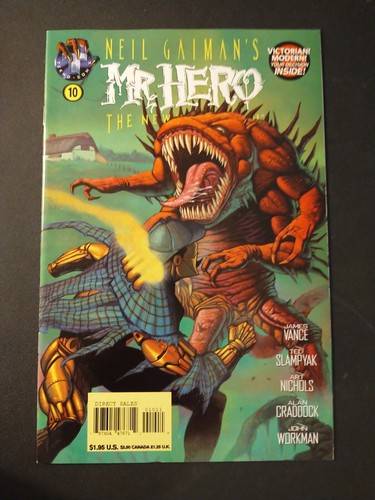 Mr. Hero Newmatic Man #10 Neil Gaiman Hand Baskervilles 1995 Tekno Comix - Imagen 2 de 4