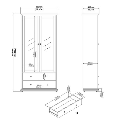 Paris China cabinet in White - Picture 10 of 12