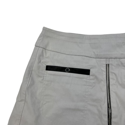 Jamie Sadock A-Line Mini Skirt Gray/Black Zipper Pockets Size 8 New - Imagen 3 de 9