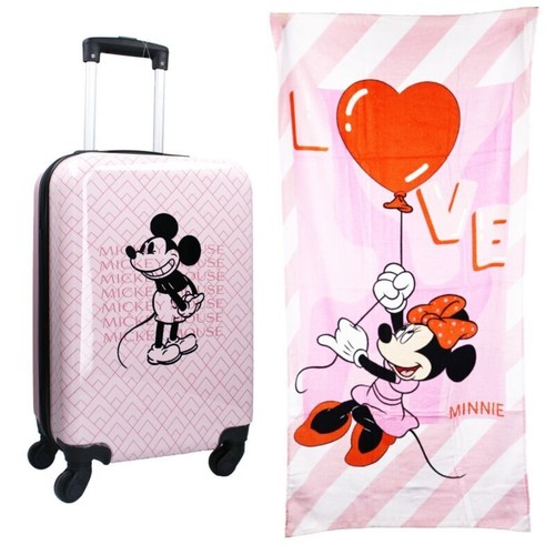 Disney Mickey und Minnie Maus 2 tlg. Set Koffer Reisekoffer plus Strandtuch - Bild 1 von 9