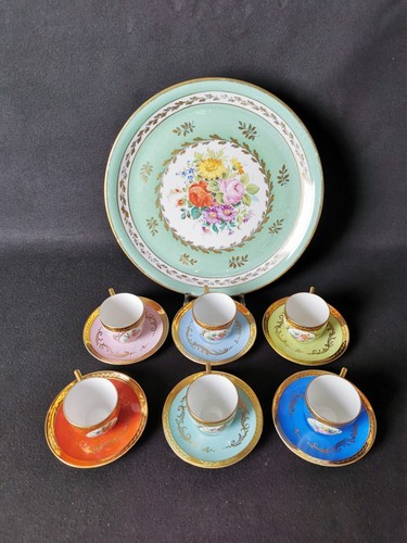 Servizio da caffè Vintage Floreale Decorato Ware Rettangolare in oro - Foto 2 di 24