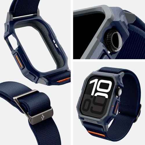 Hülle mit Armband für Smart Watch 10 46 mm, Spigen Lite Fit Pro, Dunkelblau - Photo 10/12