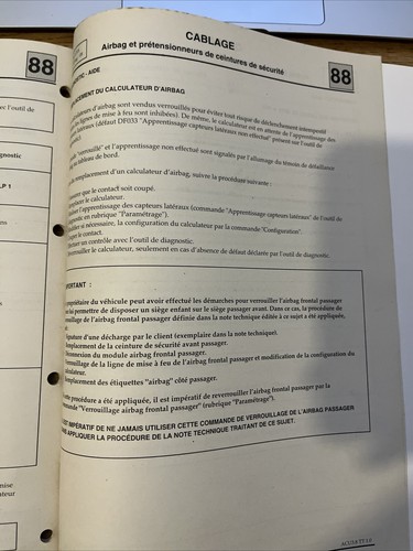 Manuel reparation ATELIER RENAULT MEGANE NT 3477A Diagnostic Airbag Autoliv Acu3 - Picture 9 of 9