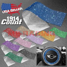 1914pcs Self Adhesive Rhinestone Crystal Bling Stickers Round Pearls Phone Car