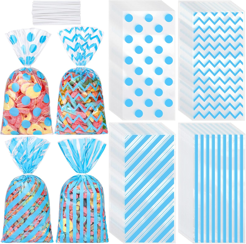 100 Stück 10,6 x 5,1 in blau Zellophantüten Kunststoff Bonbontüten Zellophan Trea - Bild 1 von 7