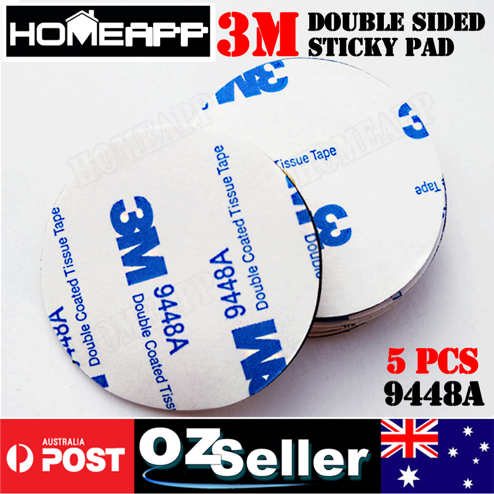 5x 3M Double Sided Adhesive foam tape black sticky pads 40mmx3mm round