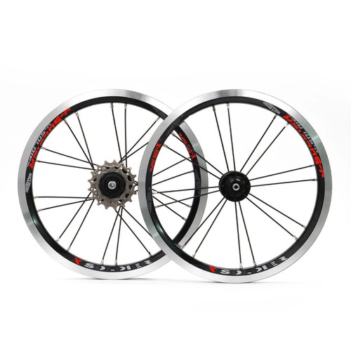 14in Folding Bike Wheelset 16 20H Sealed Bearings Hub BMX Bicycle V Brake Wheels - Picture 3 of 38