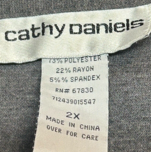 Cathy Daniels Jacket Womens 2X Gray Studded Full Zip Pockets Rayon Blend - Picture 7 of 9