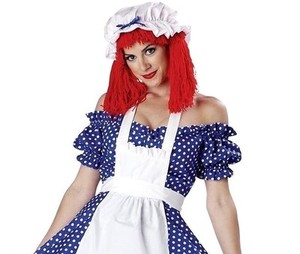 Rag Doll Costume Adult Raggedy Ann Halloween Fancy Dress