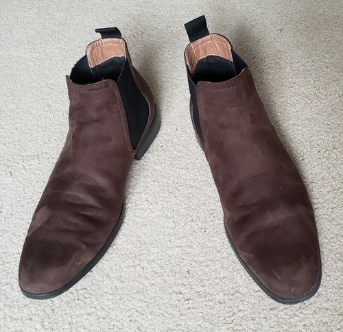 H&M Suede Chelsea Boots Brown chestnut Mens Shoes size 10.5 us 44 eur dress shoe - Picture 2 of 11