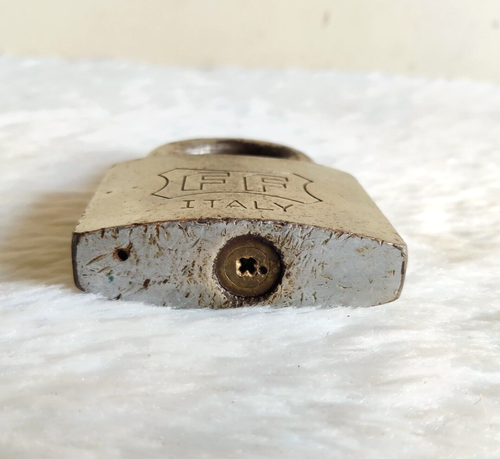 Candado de hierro vintage FF TOPPADLOCK con llave original accesorios de seguridad ITALIA PD271 - Imagen 6 de 6