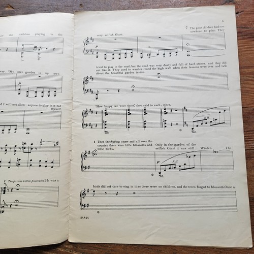 The Selfish Giant By Oscar Wilde Sheet Music Autographed By Liza Lehmann Rare - Picture 4 of 6