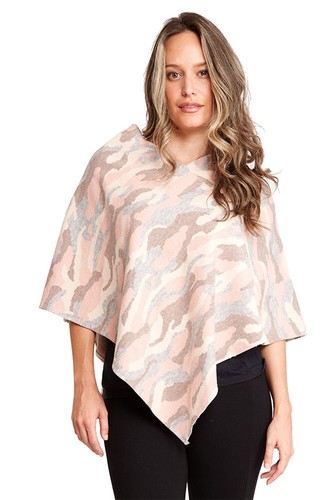Poncho envolvente suéter tejido camuflaje cálido estilo Anthropologie para mujer - Imagen 32 de 32