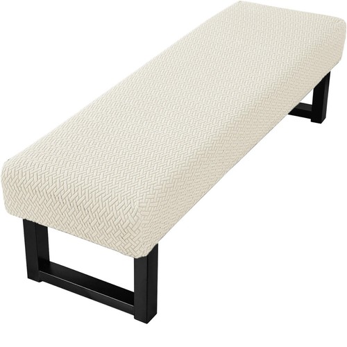 Stretch Jacquard Dining Bench Cover Living Room Anti-Dust Removable Slipcover - Picture 35 of 37
