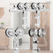Stainless Steel 4-16FT Sliding Barn Door Hardware Closet Track Kit Single/Double