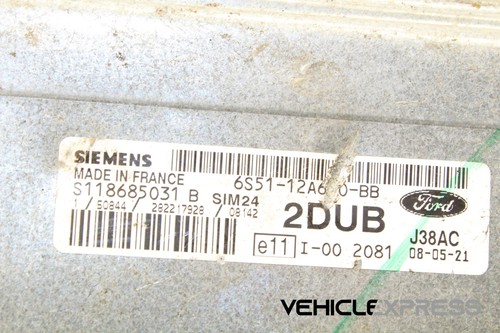 FORD KA RB 6S51-12A650-BB Engine ECU Control Unit 2003 12065779 - Picture 2 of 2