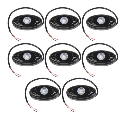 8 Pods Blue LED Rock Lights Fit Jeep Offroad Car Truck UTV Boat Underbody Light - Picture 9 of 12
