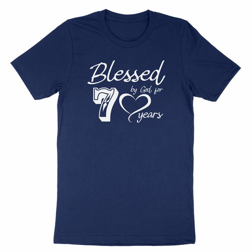 Blessed by God for 70 years Tshirt Happy 70th Birthday shirt Unisex Tee Custom - Picture 7 of 19