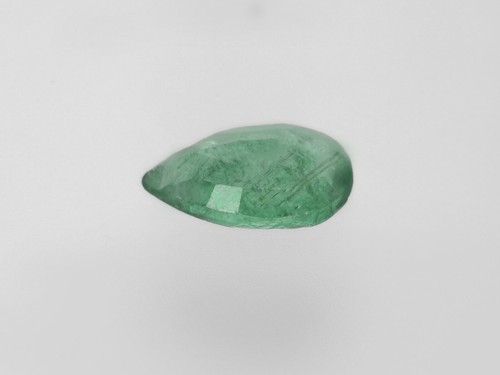ZAMBIA Emerald 3.69 Cts Natural Leaf Green Pear - Picture 6 of 9