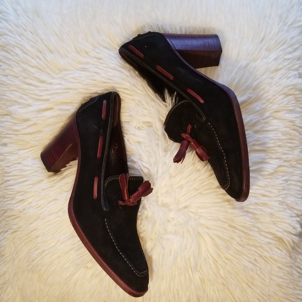 Tod'S Zapatos de Tacón Borla Talla 7.5 Negro Y Rojo De Gamuza Tod'S Zapatos de Tacón Borla Borla Borla Talla 7.5 Negro Y Rojo De Gamuza comprar ahora