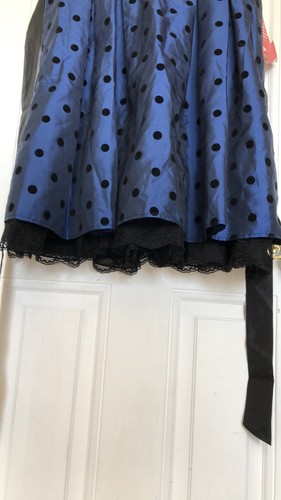 City Triangles Social dress blue black Polka Dot Sleeveless Junior Size 13 - Picture 3 of 8