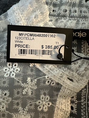 Maje Sheer Shirt. NWT Size 1. White Button Down Blouse $395 - Picture 9 of 11