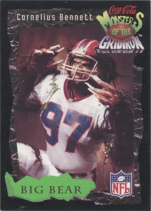 1994 Classic Pro Line Live Coca-Cola Monsters of the Gridiron Cornelius Bennett #3 - 1 of 2