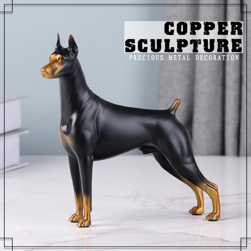 Doberman Pinscher Brass Dog Statue Indoor Home Decoration Office Living Room ... - Picture 2 of 8