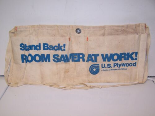 Vintage Carpenter's Advertising Nail Apron US PLYWOOD STAND BACK ROOM SAVER