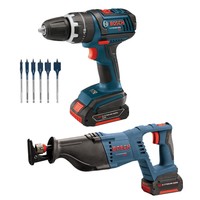 Bosch Clpk273-181 18v 2-tool Drill, Reciprocating Saw, Dsb5006 Spade Bit Set on sale Bosch Clpk273-181 18v 2-tool Drill, Reciprocating Saw, Dsb5006 Spade Bit Set on sale