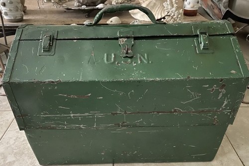 WWII NAVY U.S.N Toolbox Vintage Rare Collectible 18.5”L
