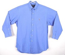 Ralph Lauren Yarmouth Mens Size 16 Large Cotton Long Sleeve Dress Shirt GUC