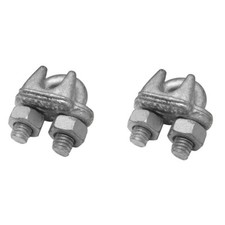 2 Pc Marine Wire Rope Cable Clips Cable Clamp 1/8'' Drop Forged Galvanized