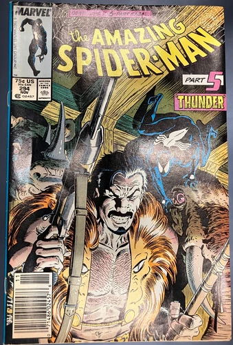 Amazing Spider-Man #294 Newsstand (1987) KEY Death of Kraven The Hunter (VF-)