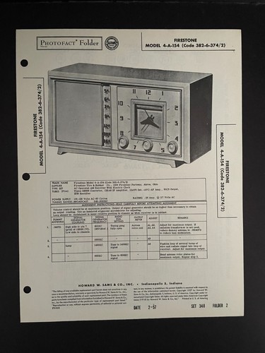 SAMS Photofacts Vintage Radio Marka Firestone - WYBIERASZ MODEL - Zdjęcie 26 z 49